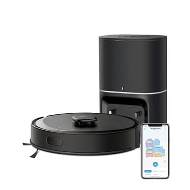 TP-Link Tapo RV30 Max Plus Robot Vacuum & Mop, LiDAR Navigation, 5300Pa Suction, Self-Emptying, Multi-Floor Mapping, Voice/App Control, Ultra-Quiet Cleaning for Pet Hair, Hard Floors & Carpets