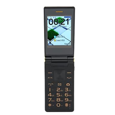 Mobile Phone for Seniors, Dual Screen, Dual SIM, Battery 5900MAh, Large Buttons, Clear Speaker, LED Flashlight, Unlocked Mobile Phone for Elderly People (Gold