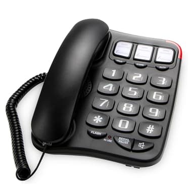 SIWMER Large Button Corded Phone for Seniors - Photo Speed Dial, Volume Control, Speakerphone, Extra-Long Cord, Flash Alert, Easy-to-Use Desk Telephone，Suitable for Multiple scenarios