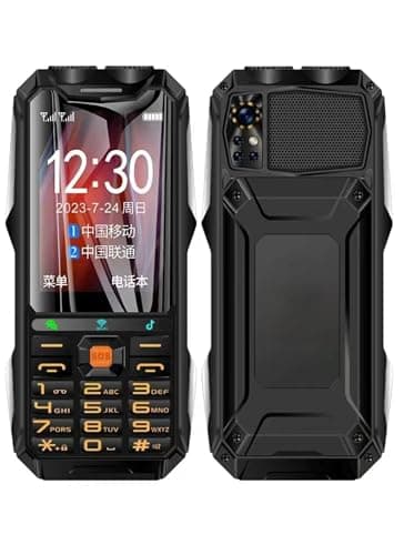Rugged Senior Cellphone, 4G Large Mobile Phone for Elderly, 4in, 18000mAh Battery, Sound Quick Dial Phone for Android 7.0, Dual LED Lights (Black)