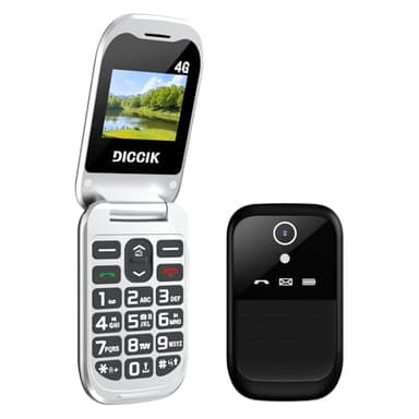 Diccik K01 4G Senior Mobile Phone Folding Mobile Phone Without Contract, Large Button Mobile Phone, HAC Hearing Aid Function, Flip Mobile Phone SOS Emergency Call Function, 1000 mAh Battery, Torch, FM