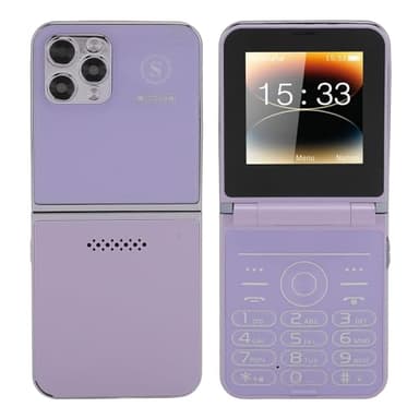 2G Flip Cell Phone, 2.6 HD Display, Big Buttons, Clear Sound, High Resolution Camera, Built in LED Flashlight, Mobile Phone with 1400mAh Battery for Seniors (Violet)