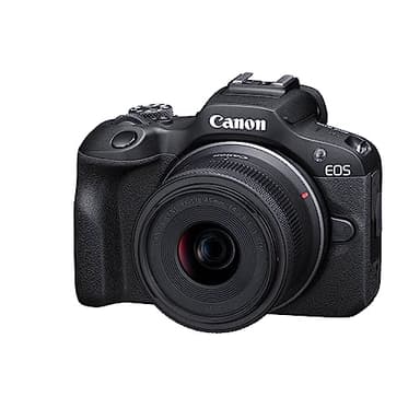 Canon EOS R100 + RF-S 18-45mm F4.5-6.3 IS STM (24.1MP APS-C Mirrorless Camera, Dual Pixel CMOS AF, 4K Video, Wi-Fi & Bluetooth)