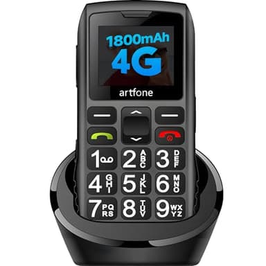 artfone 4G Senior Mobile Phone without Contract | Dual SIM with Emergency Call Button | Pensioner Mobile Phone Large Buttons | 1800 mAh Battery Long Standby Time | USB-C | Large Button Mobile Phone