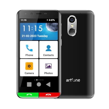 Seniorenhandy 4G Volte, Senioren Smartphone without contract, Mobile phone with emergency button, 5-inch display, Android 12,13 MP Camera, USB-C,2550 mAh Battery, Charging station Black