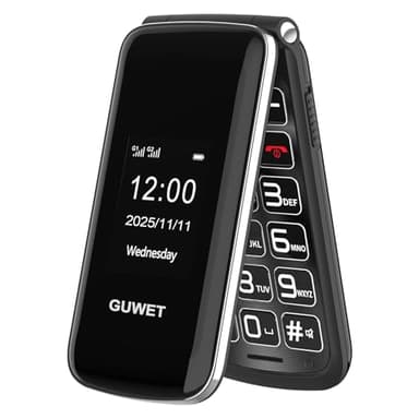 Guwet G739 Mobile Senior Mobile Phone without Contract, 2G GSM, Dual SIM with Emergency Button, Pensioner Mobile Phone Large Buttons, 1600 mAh Battery, Long Standby Time, Black