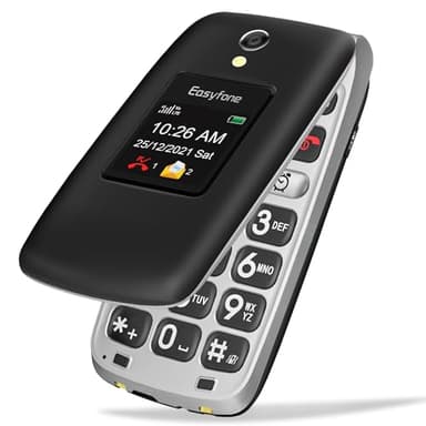 Easyfone Prime-A1 Pro 4G Mobile Phone Senior Mobile Phone Folding Mobile Phone without Contract, Large Button Mobile Phone with 4G and Buttons Emergency Call Function, Torch, 1500 mAh Battery and