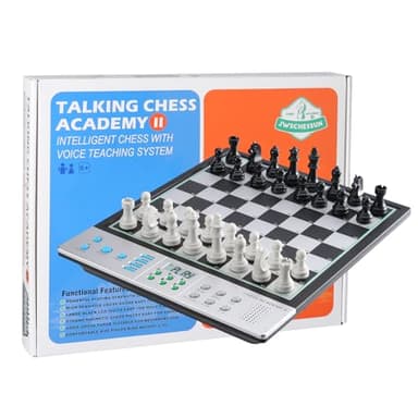 Premium Magnetic Electronic Chess Set – Large Pieces & Board, 2200+ Elo-Based Rating Engine, AI Voice Coach & LCD Display