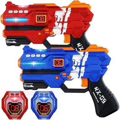 Laser Tag Guns Set of 2 Laser Tag with Digital LED Score Display Vests for Teens, Family and Adults Fun,Birthday Gift Toys for Kids Ages 6 7 8 9 10 11 12+Year Old Boy & Girls(New)