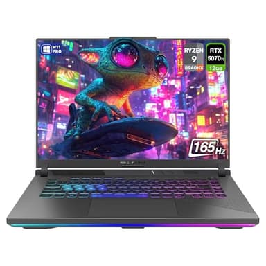 ASUS ROG Strix G16 Gaming Laptop, AMD Ryzen 9-8940HX, 32 GB DDR5 RAM, 1 TB PCIe SSD, 16" WUXGA (1920x1200) 165Hz Display, Nvidia G-Force RTX 5070Ti, 4-Zone RGB Backlit Keyboard, W11 Pro, Eclipse Grey