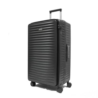 30 inch Tall Trunk Rangy Polycarbonate Aluminium Frame with Anti-theft zipper Front Opening Luggage TSA Lock (Grey)