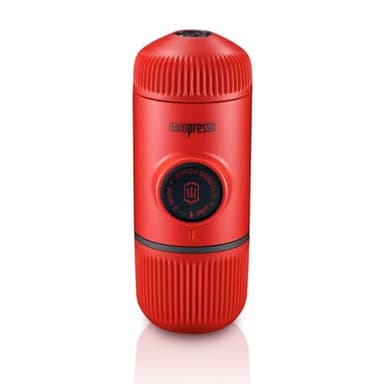 WACACO Nanopresso Portable Espresso Maker, Upgrade Version of Minipresso, 18 Bar Pressure, Mini Travel Coffee Machine, Manually Operated, Perfect for Camping and Hiking (Red)