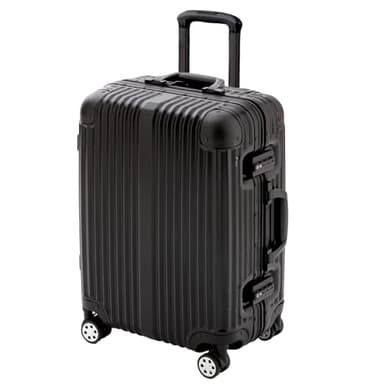 Iris Plaza Suitcase, Trolley Bag, Aluminium Frame, Carry-on, Lightweight, Size S, 40 L, Double Caster, Travel, Business Trips, 1 to 3 Nights, Black