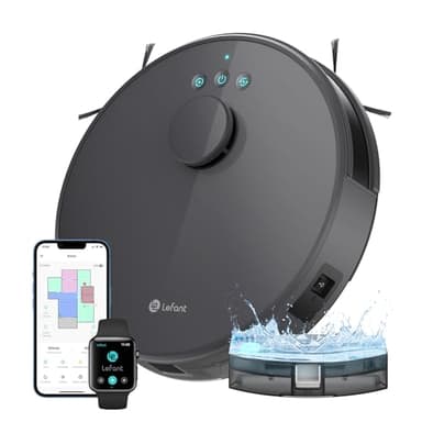 LEFANT M1G Robot Vacuum Cleaner with Mop Function, LiDAR Navigation, 4000 Pa Vacuum Cleaner Robot 200 Minutes, Multistage Mapping with No-Go Zones Suction and Mop Robot for Pet Hair, Carpets and Hard