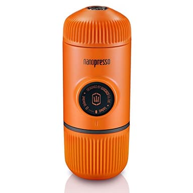 WACACO Nanopresso Portable Espresso Maker, Upgrade Version of Minipresso, 18 Bar Pressure, Mini Travel Coffee Machine, Manually Operated, Perfect for Camping and Hiking (Orange)