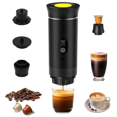 SuperRC Portable Coffee Maker, 3-in-1 Espresso Machine for Travel 20 bar Mini Coffee Maker Compatible with Ground Coffee & Capsule for Car, RV, Hiking, Camping, Office, Travel Espresso Maker