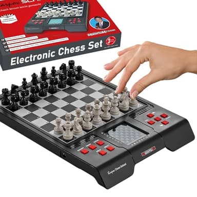 Millennium Chess Computer M805 - Chess School with Textbook, Digital Chess Board for Beginners, Beginners and Children - Perfect for Travel, Schools and Clubs with Practice Tasks and Voice Output